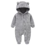 Macacão De Lã Com Capuz Snowsuit Chaojiesi Baby Bear Ear 3-6 M Cinza