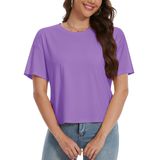 Blusa Feminina Crop Top Yucolen, Folgada, De Verão, Upf50+, Roxa Clara