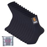 Crew Socks Webbingking, Pretas, Femininas, Compridas, De Algodão, Pacote Com 6 Unidades, 6-11