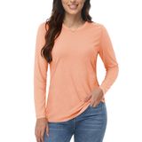Camiseta Feminina Yucolen De Manga Comprida, Outono De 2024, Damasco, Tamanho S