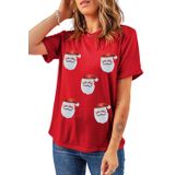 Camiseta Opemiby Christmas Para Mulheres Papai Noel Vermelha Tamanho Xl