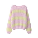 Suéter Feminino Fomoyuu, Grande, Listrado, Solto