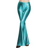 Calças Largas Siaeamrg Shinny Metallic Sequins De Cintura Alta