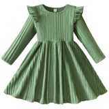 Vestido De Festa Hnxdyy Girl Ribbed Knit Princess Ruffle 4-5 Anos