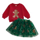 Roupa De Natal Bemeyourbbs Toddler Girl Sweatshirt + Saia