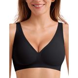 Sutiã Sem Costura Sem Fio Letsjoli Deep V Push Up Preto Para Mulheres