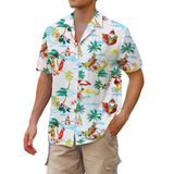 Camisa Cromoncent Boys Hawaiian De Manga Curta Beach Branca Xl