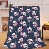 Cobertor Beynepe Gothic Skull Soft Cozy Fleece 100x125cm