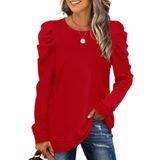 Camisa Xieerduo Vermelha De Manga Comprida Feminina De Natal Leve L