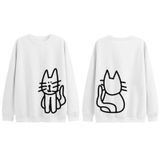 Moletom Lytiarul Cat Para Mulheres Estampado Em Branco De Grandes Dimensões