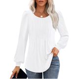 Camisas De Manga Comprida Licemere Femininas Fall Fashion 2024 Brancas