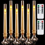 Velas Cônicas Sem Chama Homemory Com Controle Remoto E Temporizador, 24 Cm, 6 Unidades