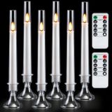 Velas Cônicas Sem Chama Homemory Com Controle Remoto E Temporizador, 24 Cm, 6 Unidades