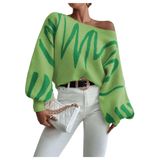 Suéter Feminino Verdusa, Sem Ombros, Verde, De Malha M
