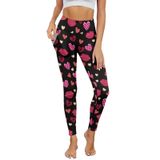 Leggings Afpanqz Heart Pattern Para Mulheres De Cintura Alta E Ioga
