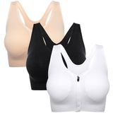 Sutiã Esportivo Feminino Florata, Com Zíper Frontal, Sem Fio, Acolchoado, Ioga
