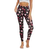 Leggings Afpanqz Heart Design Para Mulheres De Cintura Alta E Ioga