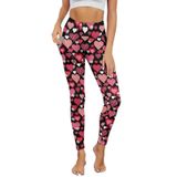 Leggings Afpanqz Heart Valentine Day De Cintura Alta Para Mulheres