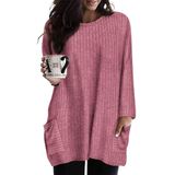Top Ritera Plus Size Túnica Canelada De Manga Comprida Roxa 4gg