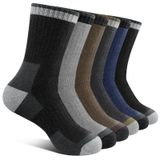 Meias Yuvfehy Merino Wool Para Homens, 6 Pares, Acolchoadas Quentes