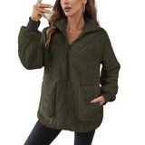 Jaqueta Feminina Leve Sherpa Fleece Army Green M Da Rapbin