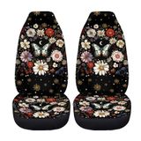 Capa De Assento De Carro Drydeepin Butterfly Daisy Floral Moon Print