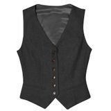 Colete Feminino Tuikayoo, De Tweed, Espinha De Peixe, Sem Mangas, Preto, Gg