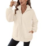 Jaqueta De Lã Sherpa Feminina Rapbin, Fofa De Inverno, Damasco, S
