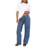 Jeans Kodaruber Femininos Y2k, Cintura Baixa, Folgados, Vintage, Azul, Tamanho M