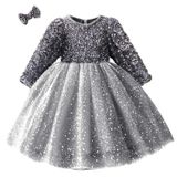 Vestido Nnjxd Girl Sequins Tule Flower Princess 3-4 Anos