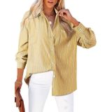 Blusa Feminina Astylish Com Decote Em V, Listrada, Amarela