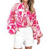 Blusa Feminina Mascomoda, Boho, Estampa Floral, Decote Em V, Chiffon