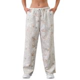 Calça De Moletom Feminina Eutten, Perna Larga, Camuflagem De Cintura Alta