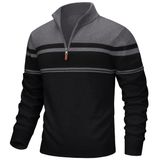 Suéter Masculino Dokasin Com Zíper, Pulôver, Gola Simulada, Algodão