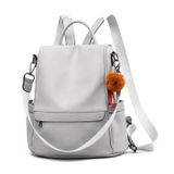 Mochila Feminina Cheruty Em Couro Pu Anti-roubo Cinza