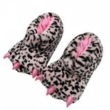 Chinelos Jutongchang Animal Paw Plush Warm Home Bear Pink Adult