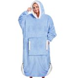 Cobertor Vestível Com Capuz Yescool Celeste Flannel Sherpa Fleece