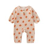 Roupa De Halloween Para Bebês Com Duas Abóboras E Macacão De 0 A 18 Meses