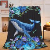 Cobertor Mecowcm Whale Fleece Throw 100x125cm Para Crianças/adultos