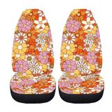 Capas De Assento De Carro Drydeepin Hippie Flower Yellow, Pacote Com 2