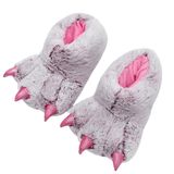 Chinelos Jutongchang Animal Paw Plush Warm Home Bear Pink Adult