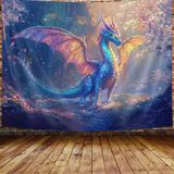 Estética De Quarto De Tapeçaria Bcsewcg Trippy Dragon Magic Forest