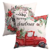 Conjunto De Capa De Travesseiro De Natal 60x60cm Red Truck Pine Cone X2