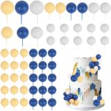 Decorações De Bolo: Corner Lace Ball, 52 Peças, Azul, Amarelo, Branco