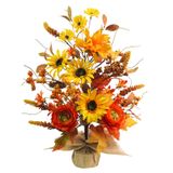 Decoração De Árvore De Mesa De Outono Phliofd Artificial De 19,6 Polegadas Com Flores
