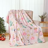 Cobertor De Natal Fuweave Nutcracker Pink Flannel 127x152cm