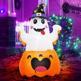 Decoração Ao Ar Livre Inflável De Halloween Venlois De 1,2 M Pumpkin Ghost
