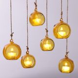 Conjunto De Orbes De Vidro Letine Assorted Amber (12 Unidades) Suporte Para Luz De Chá