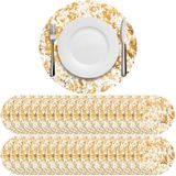 Tapetes Americanos Descartáveis Sunnychicc Gold Redondos De 33 Cm (pacote Com 200)
