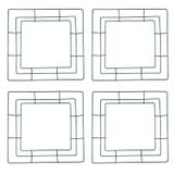Moldura De Coroa De Arame Utalind 4 Peças Quadradas 30 Cm, Ferro, Verde